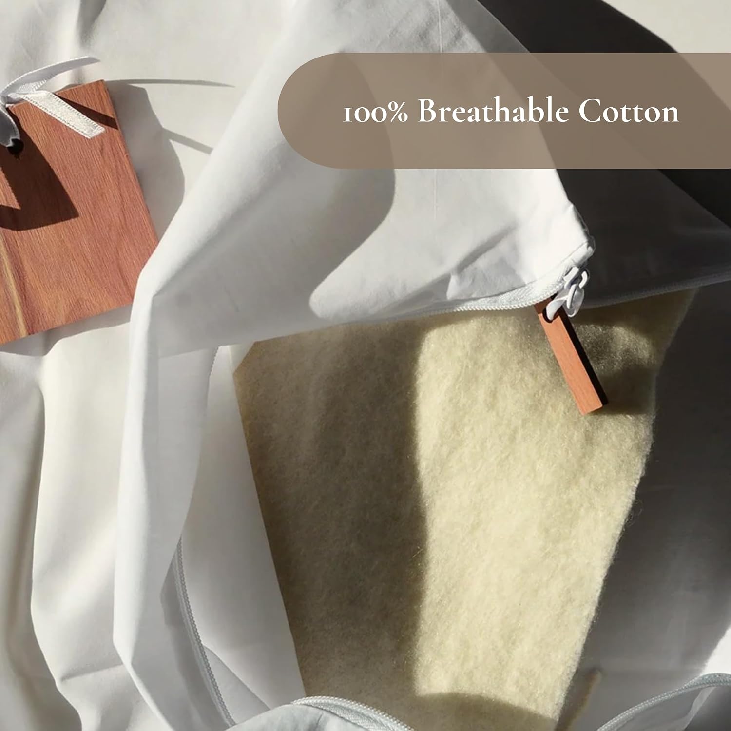 Cashmere Wool Sweater Storage Bag Pouch Set with integrated Cedar Wood