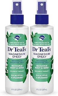 Dr Teal's Magnesium Eucalyptus Spray with Natural Dead Sea Salt, 8 fl oz (Pack of 2)