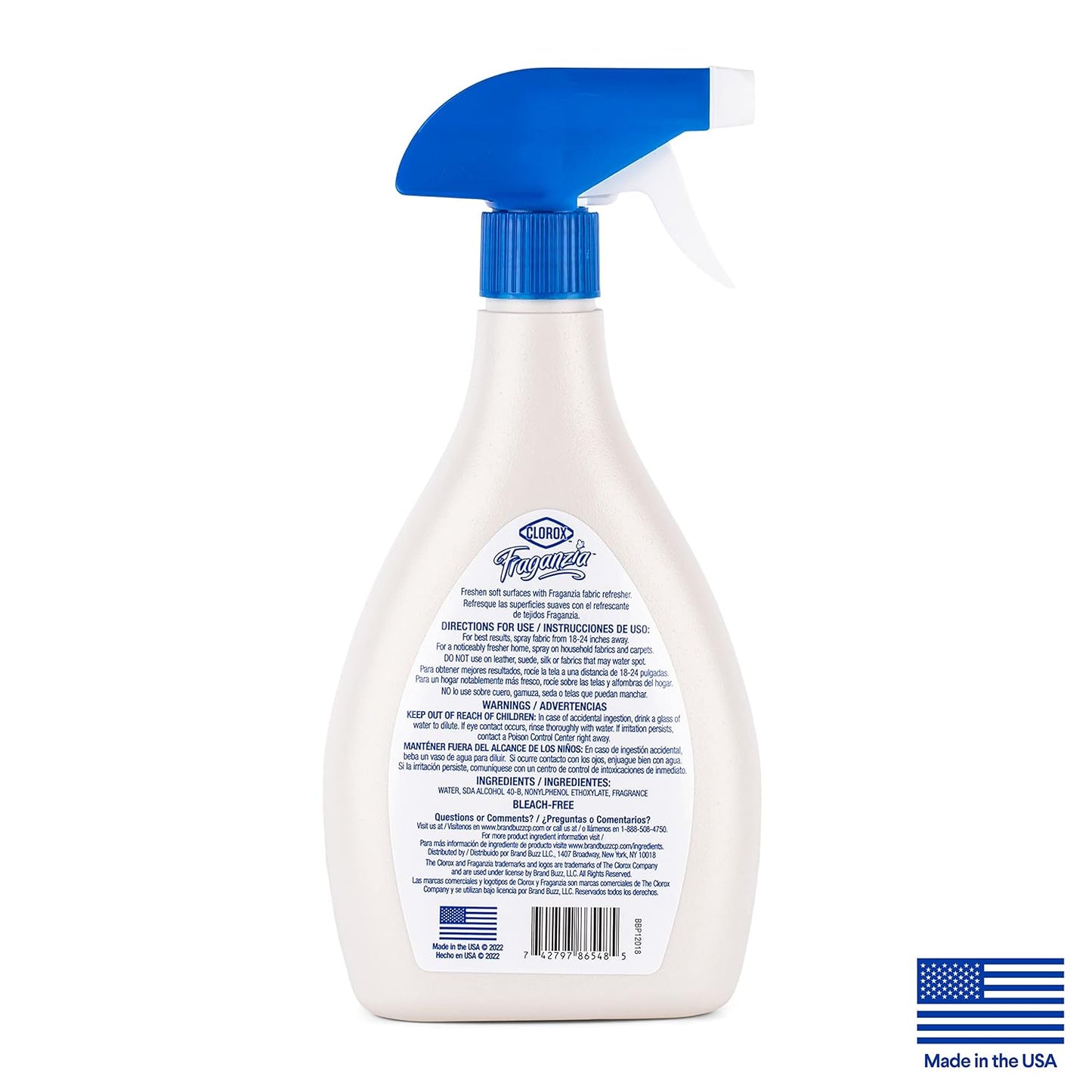 Clorox Fraganzia Refresher Spray, Morning Sky Scent - Multi-Use Fabric and Linen Freshener Spray, Odor Eliminator for Home, Couches, Curtains, and Upholstery, 22 Fl Oz