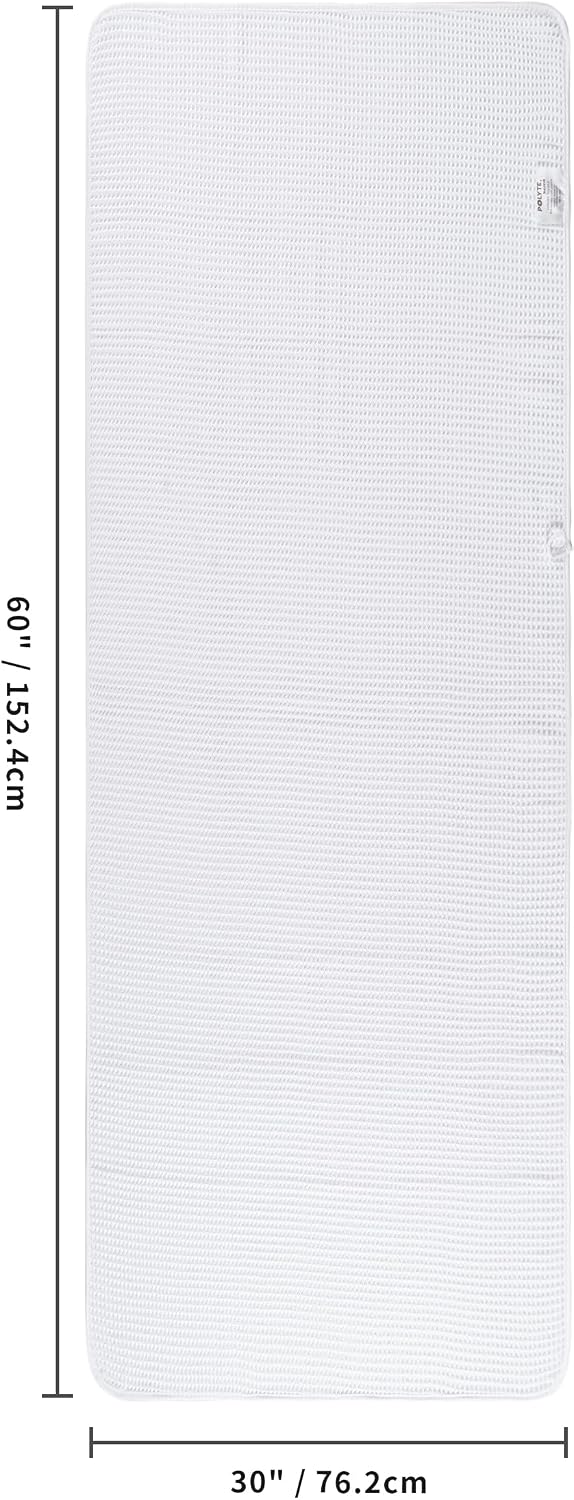 POLYTE 430 GSM Microfiber Oversize Quick Dry Lint Free Bath Towel, 60 x 30 in, 4 Pack (Waffle Weave)