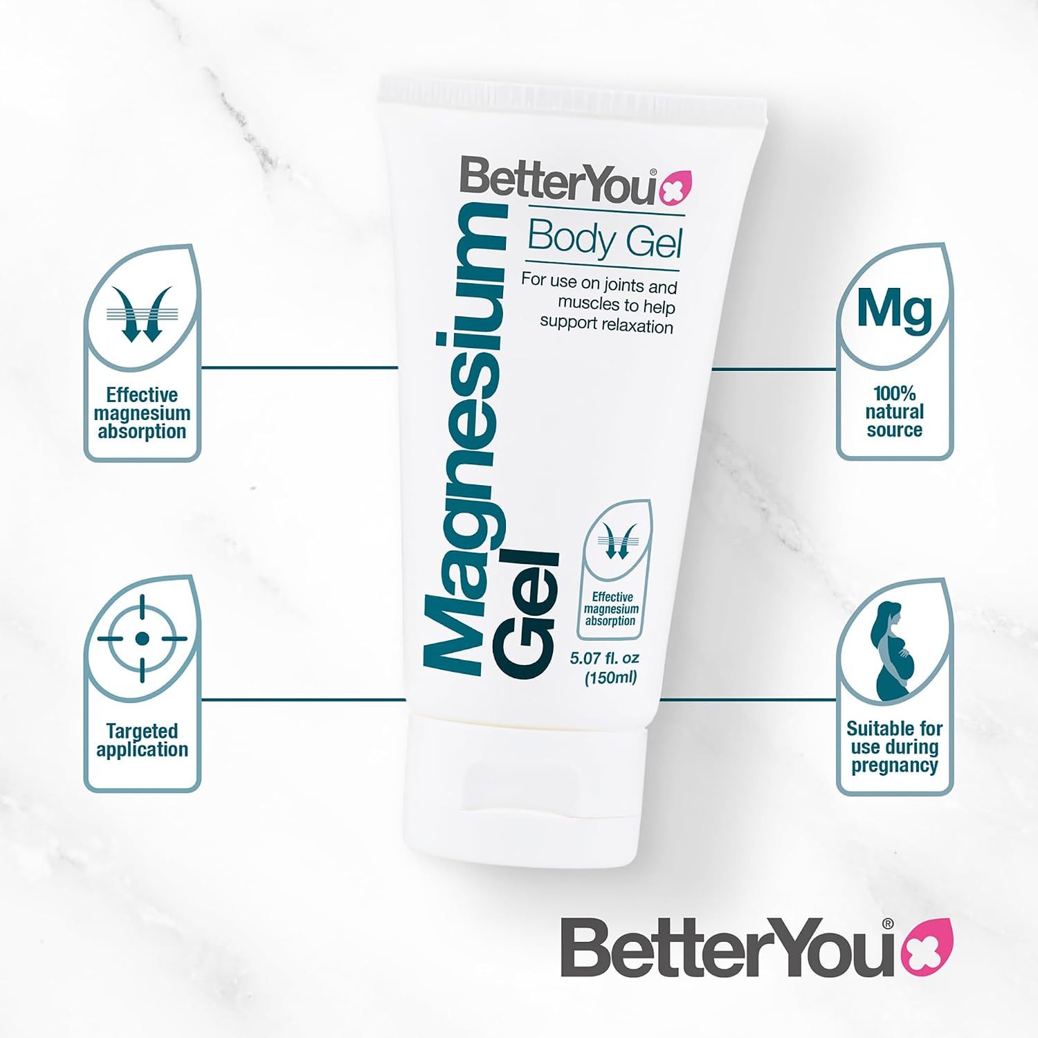 BetterYou Original Flakes with Gel Bundle - Magnesium Flakes and Magnesium Body Gel - Bath Salts and Body Moisturizer - Soothe Tired Muscles - 2 pc