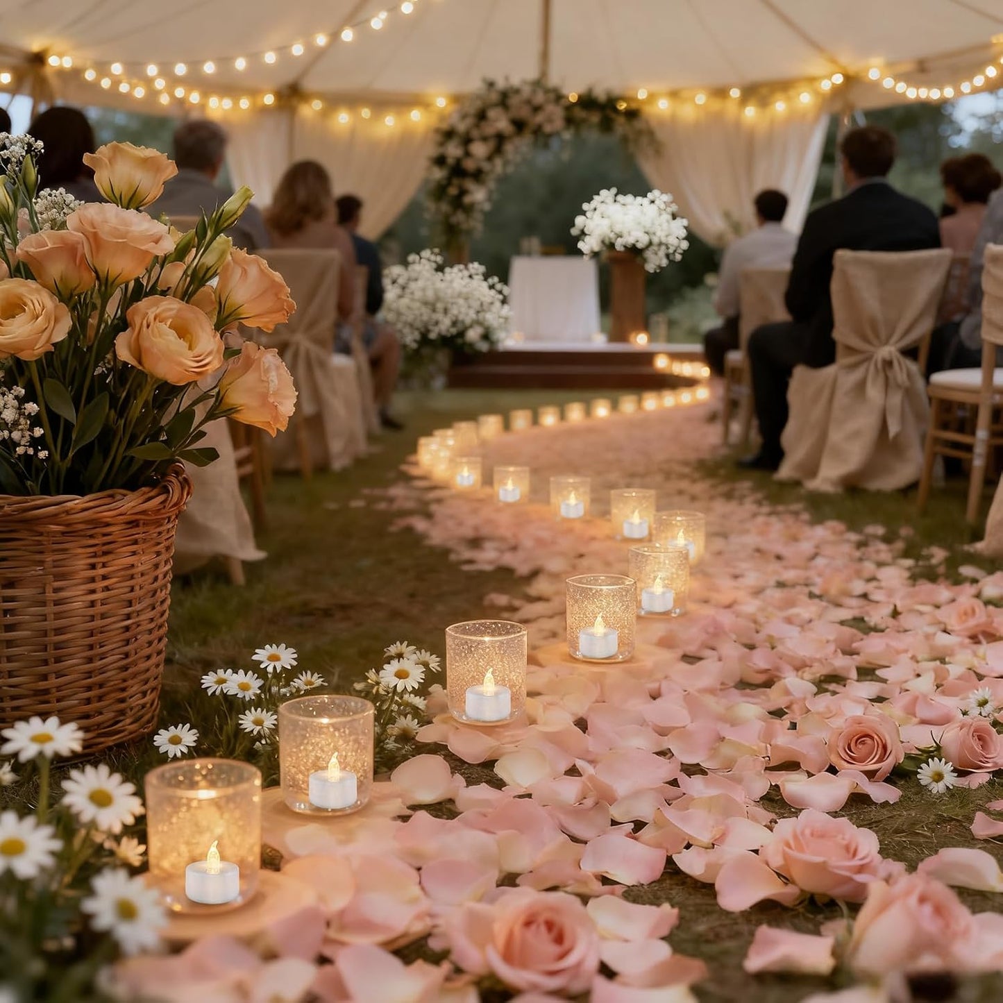 Tea Lights Flameless Candles, 100 Pack Warm White Battery Operated Flickering Candles 200+ Hours Ideal for Home Decoration Outdoor Wedding Parties