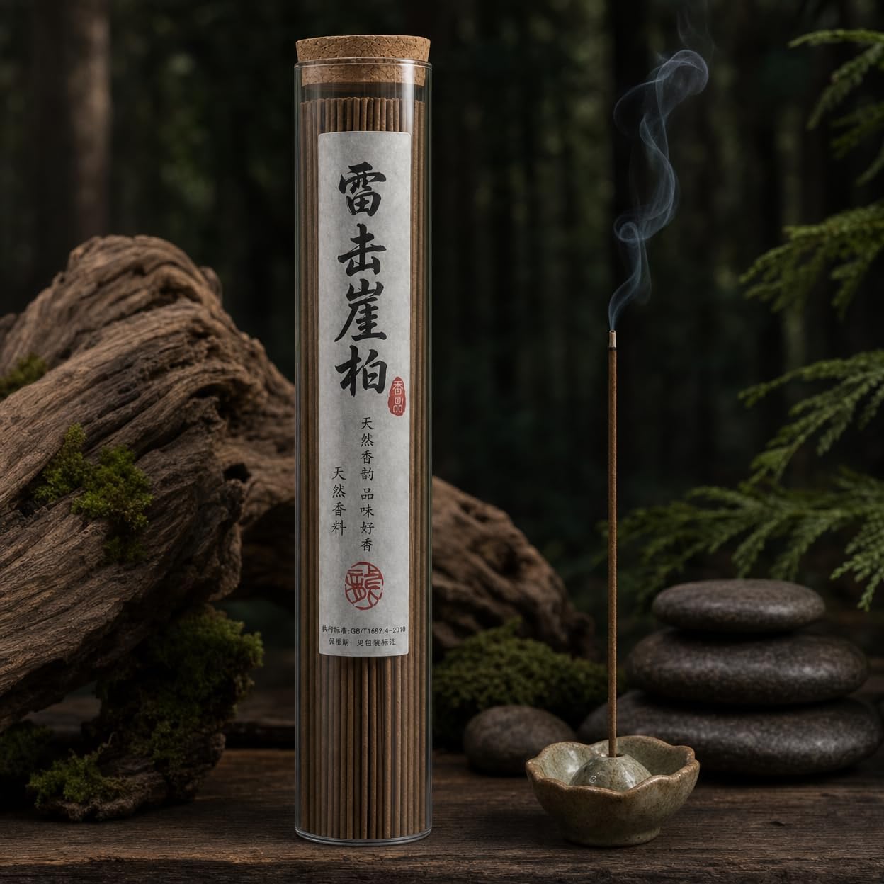 YINJIYUE Hinoki Incense Sticks - 60 Sticks Natural Japanese Cypress Low Smoke, Premium Woodsy Aroma for Meditation, Relaxation & Spa