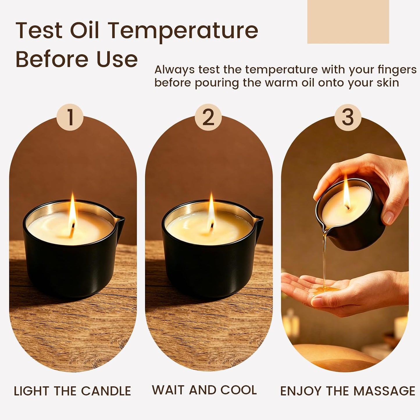 3 Pack Low Temperature Massage Candle Set，Moisturising Body Oil Candles for Stress Relief Massage Therapy and Home SPA,Natural Soy Wax Blend with Lavender,Vanilla & Coconut,2.35 oz Each