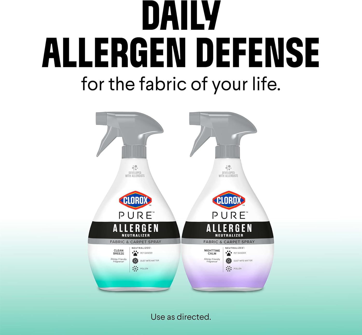 Clorox PURE Allergen Neutralizer Fabric and Carpet Spray, Clean Breeze, 26 Fluid Ounces