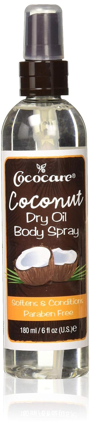 Cococare Coconut Dry Oil Body Spray 6 Oz - Travel Size Oil Spray for Healthy Skin
