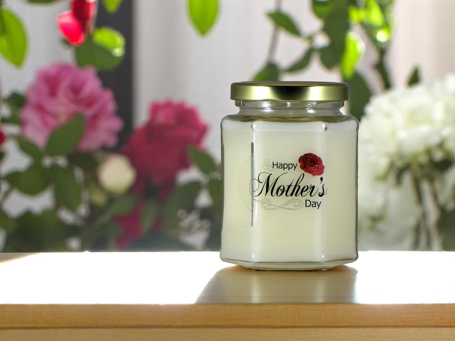 Happy Mother's Day Gardenia Candle | Gardenia Scented Soy Wax Candle | Hand Poured in The USA by Just Makes Scents Candles & Gifts (8 oz)