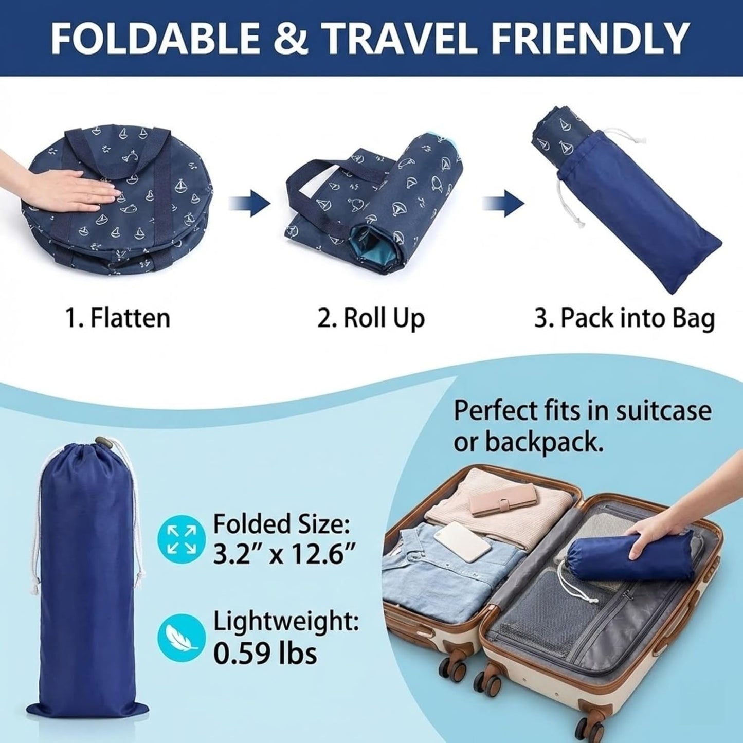 27L Extra Large Collapsible Foot Bath Basin, Deep Foot Soaking Tub for Travel & Camping, Portable Foldable Water Bucket with Handle, High-Sided Pedicure Spa Tub for Home, Outdoor, Fishing, Laundry