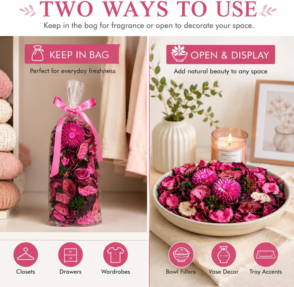 Pink Potpourri Bags
