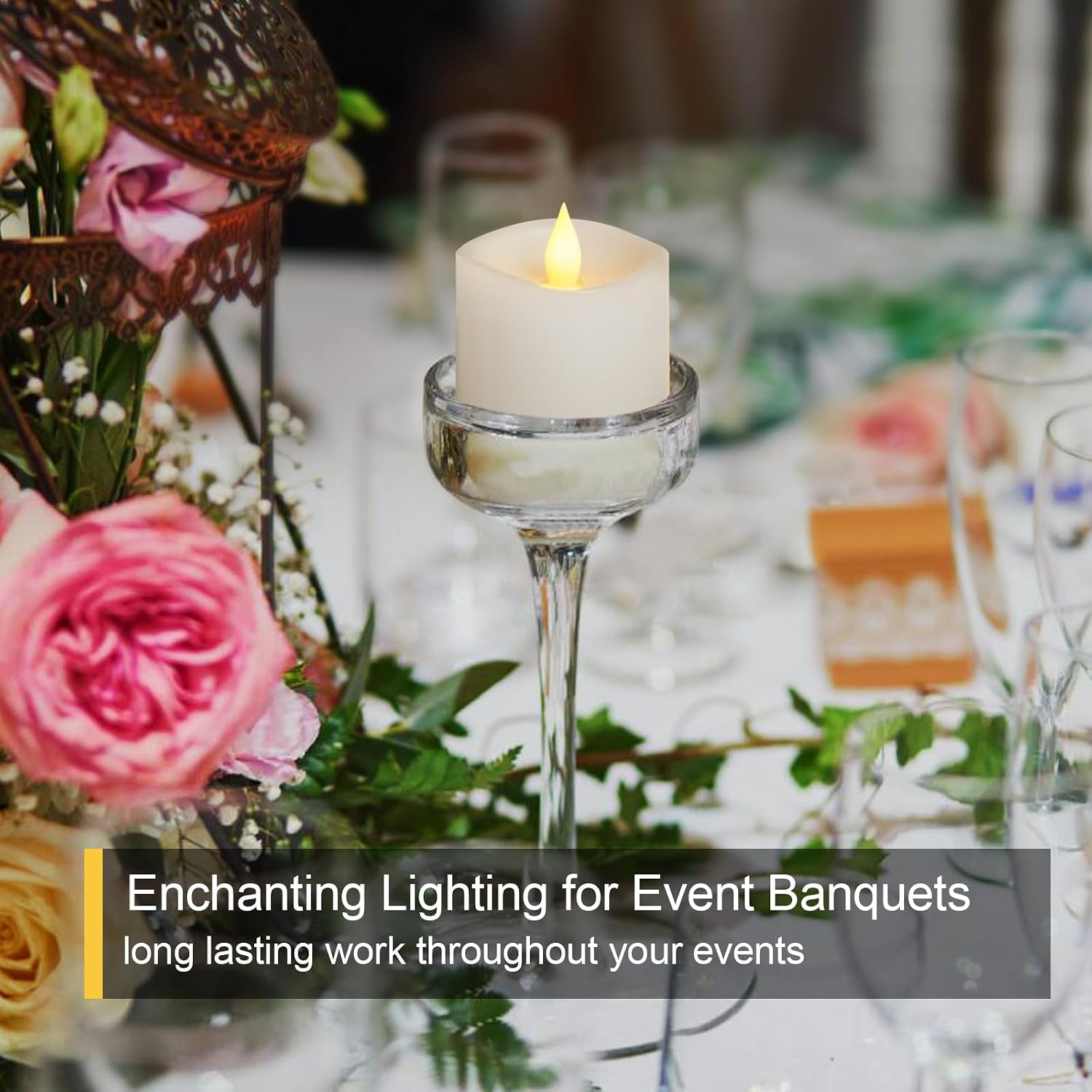 3x3 Flameless Candles with Remote Set of 1, 3 inch Battery Candles Flickering with Timer, LED Pillar Candle for Indoor/Outdoor, White