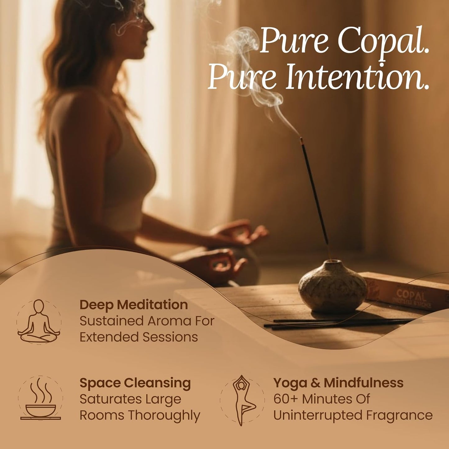 Premium White Copal Incense Sticks - 100% Pure Mayan Resin, Superior Burn Quality, Maximum Fragrance - Thick Coating, Handcrafted in Mexico for Meditation, Yoga, Spiritual Practice - 40 Sticks