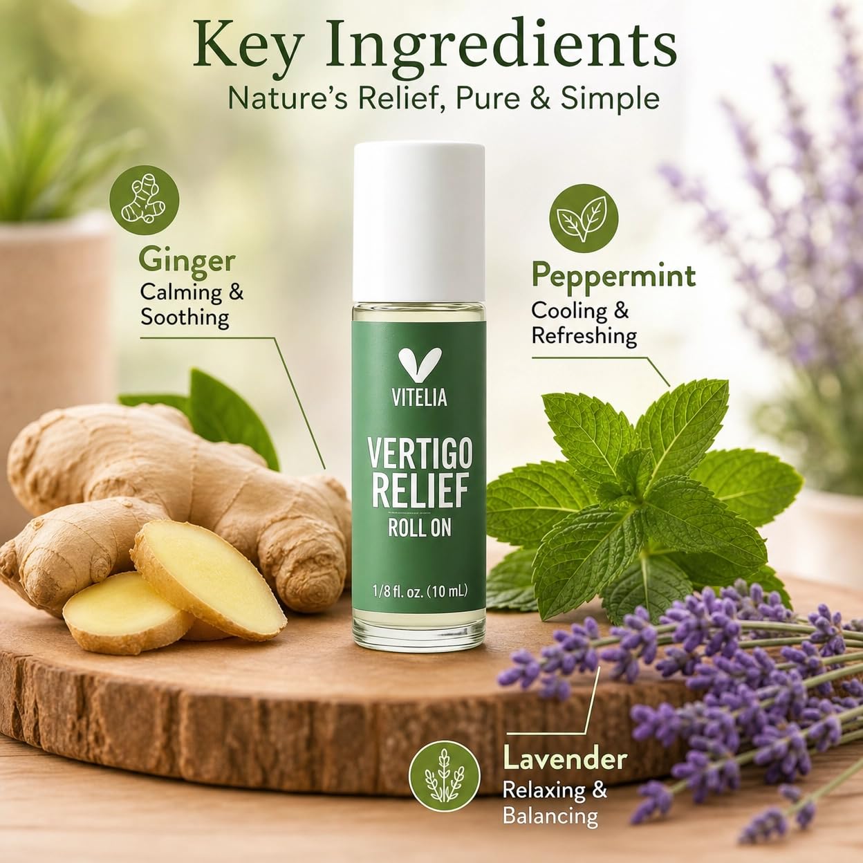 Vertigo Relief Anti-Dizzy Roll On – Botanical Essential Oil Blend for Balance Support, Non-Drowsy, Portable Anti-Dizzy Comfort, Easy Apply for Daily Use, 10ML (1PC)