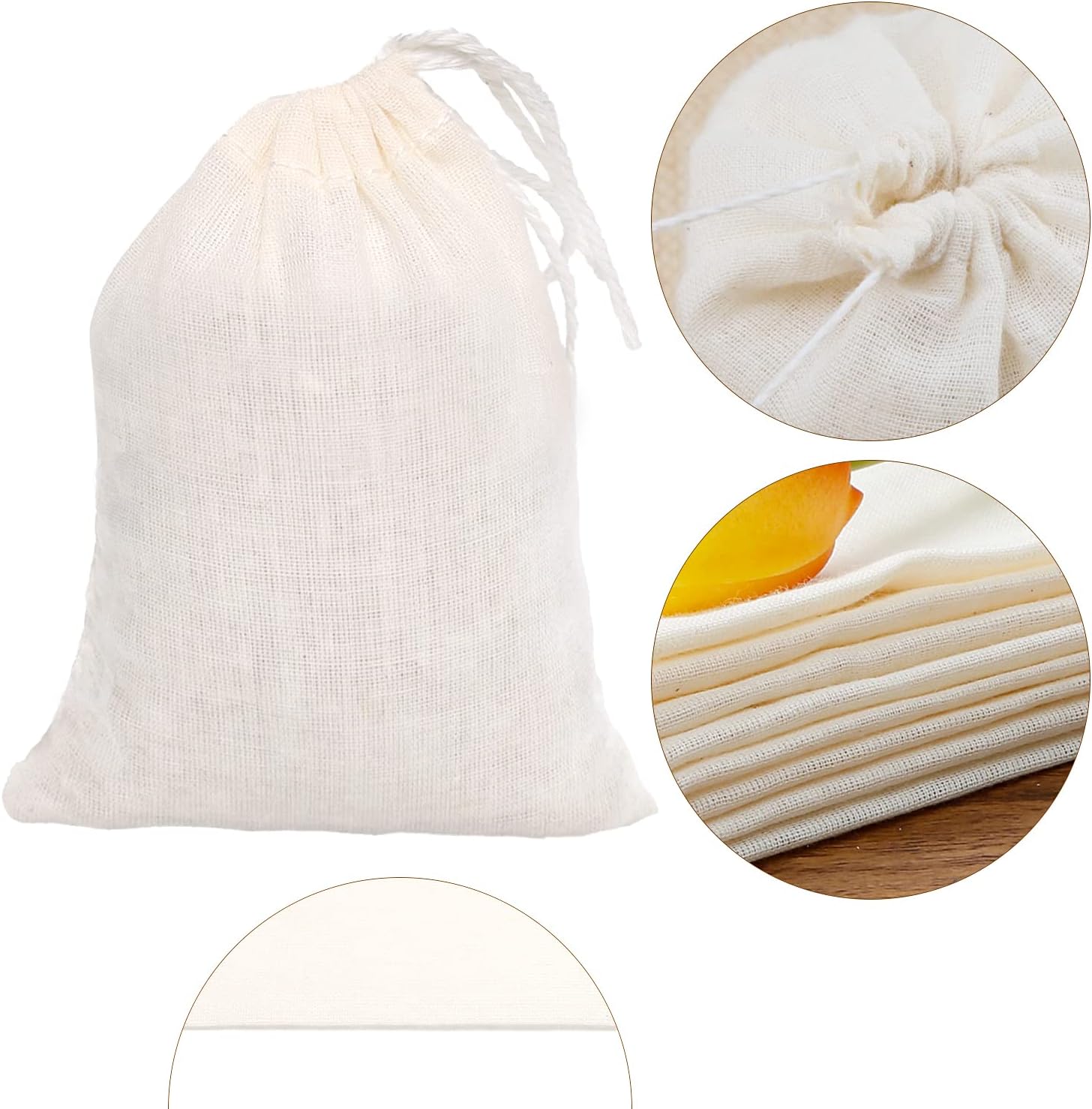 Limko Cotton Bags Muslin Bags Sachet Bag for Home Supplies (3x4 Inch 10 Pack)