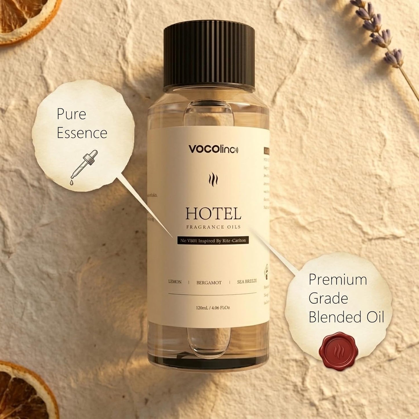 VOCOlinc Hotel Collection Diffuser Oil - My Way - Inspired by Luxury Five Star Hotel Lobby Scent Oil for Waterless Oil Diffusers, Luxurious Scents of Sandalwood, Suede, and Soft Woods (4.06 OZ)