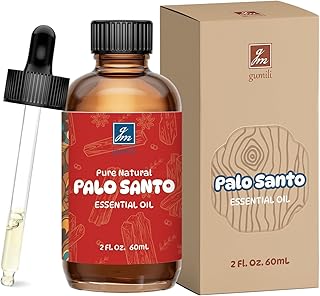 GM Gumili Palo Santo Essential Oil 2 Oz, 100% Pure Palo Santo Oil for Diffuser, Skin, Hair, Body & Face, Perfume, Sweet Creamy Scent for Relaxation, Aromatherapy & Massage