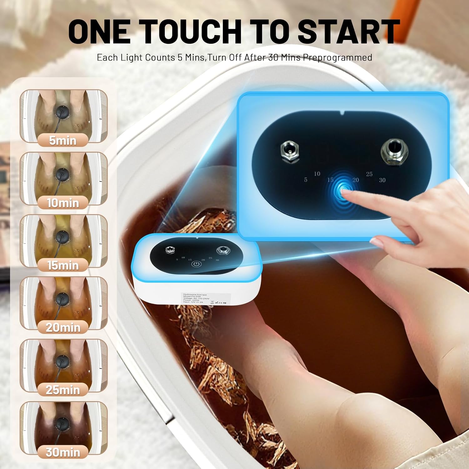 Ionic Foot Bath Detox Machine,Foot Detox Foot Bath Soak Tub with 2 Arrays,80 Disposable Foot Spa Liners, Sea Salt,Folding Foot Spa Bucket,Home Salon-Level Foot Soaking Tub