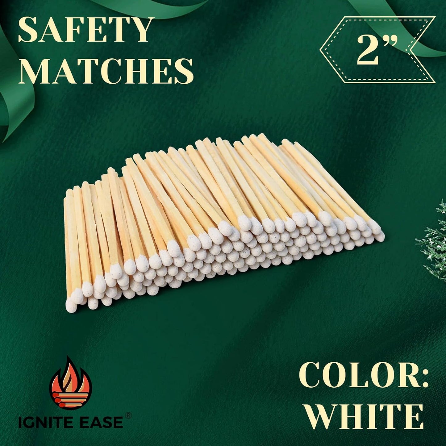 2 Inch White Matches, 100 Count Wooden Matches Sticks with Striker, Boxed Matches, Safety Small Matches for Candle, Wedding, Party Decor By IGNITE EASE