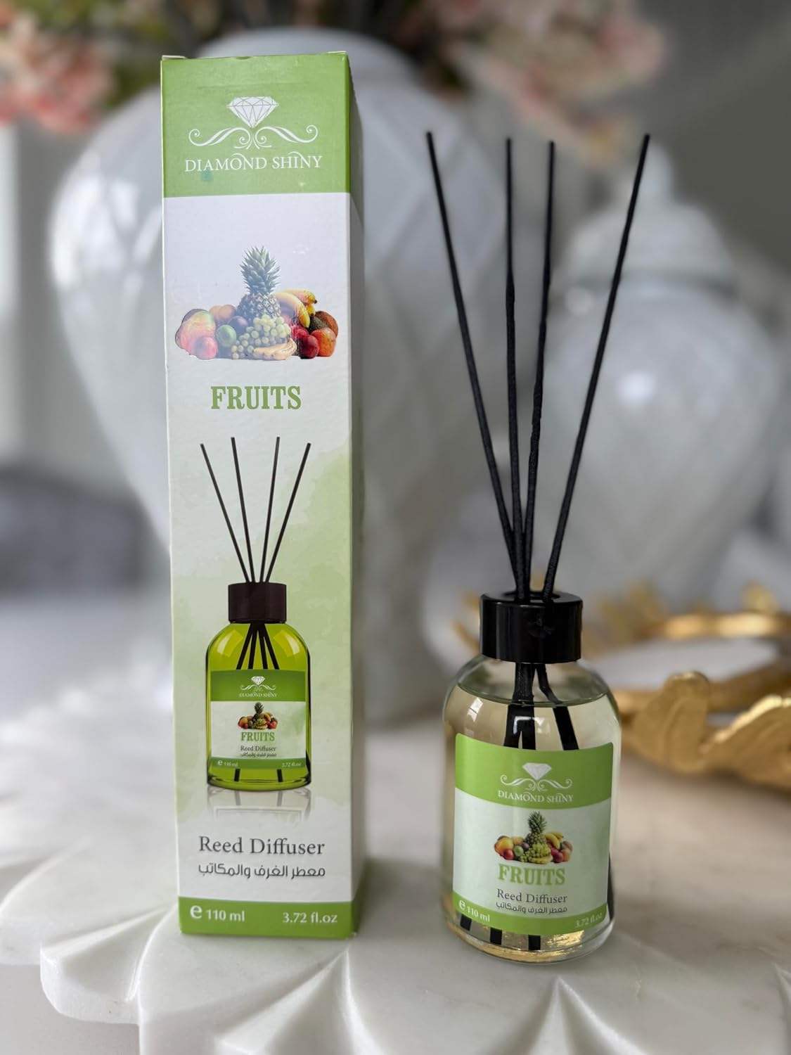 Reed Diffuser, 3.72 fl oz, Home Fragrance Set (Fruits)