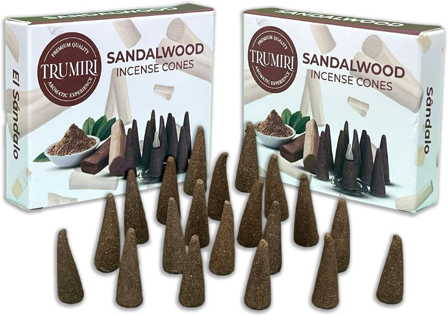 TRUMIRI Sandalwood Incense Cones - Total 20 Cone Incense - Dual Pack of 10 Insence Cones - Incense Cones Scented - Cone Incense Scents - Insense Cones - Incent Cone