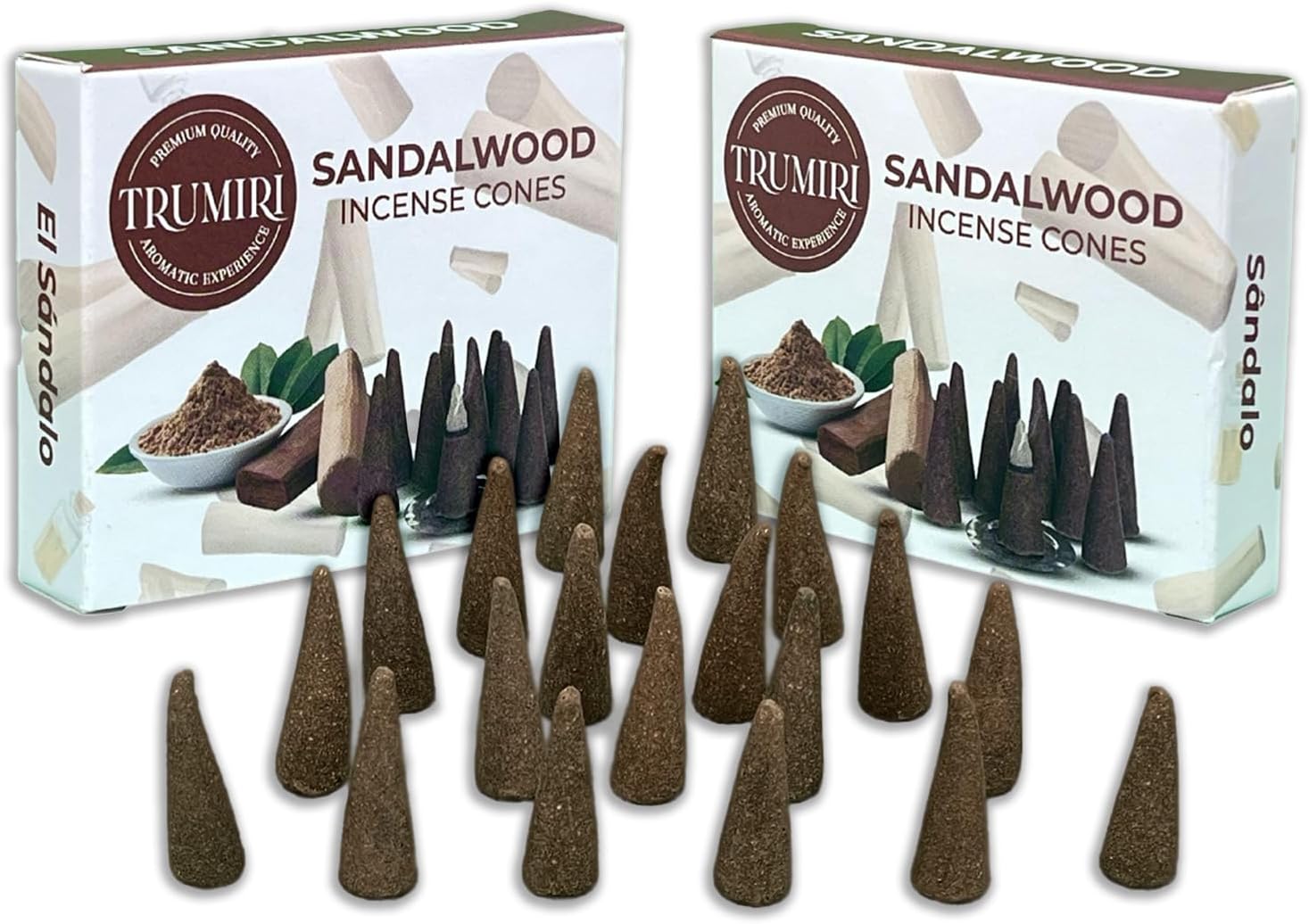 TRUMIRI Sandalwood Incense Cones - Total 20 Cone Incense - Dual Pack of 10 Insence Cones - Incense Cones Scented - Cone Incense Scents - Insense Cones - Incent Cone