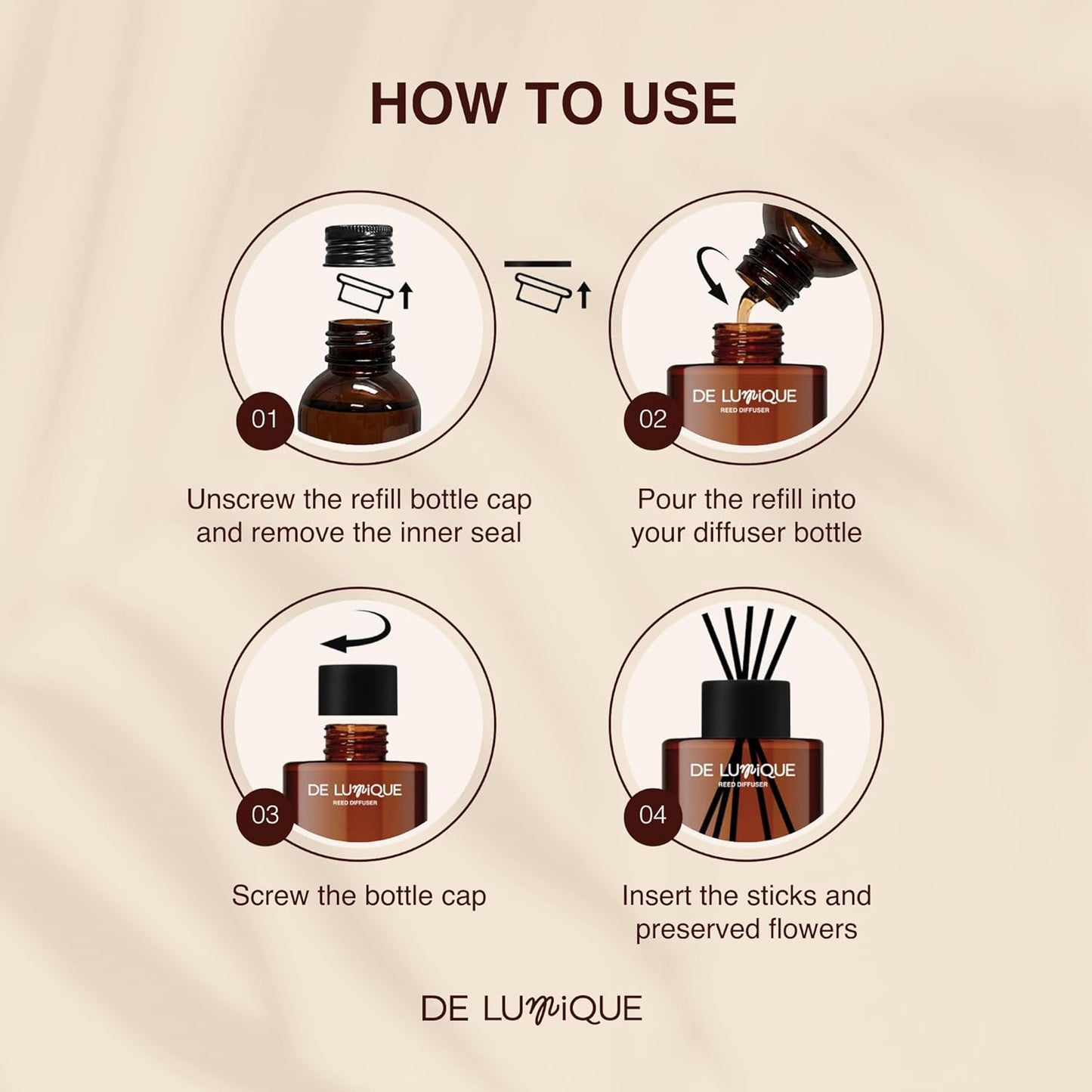 Frankincense Spice Scent Reed Diffuser Refill, Premium Essential Oils, 150ml/5.07 fl oz, Long-Lasting 8-12 Weeks