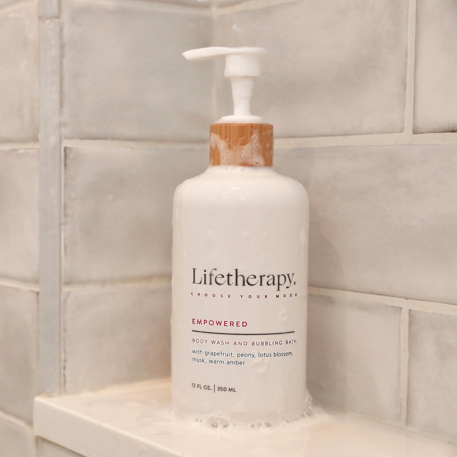Lifetherapy 3-in-1 Body Wash, Bubble Bath & Hand Wash, Empowered Fragrance - Lightweight for Sensitive Skin - Nourishing Daily Cleanser - Vegan Gluten Free, Paraben Sulfate & Phthalate Free 12oz