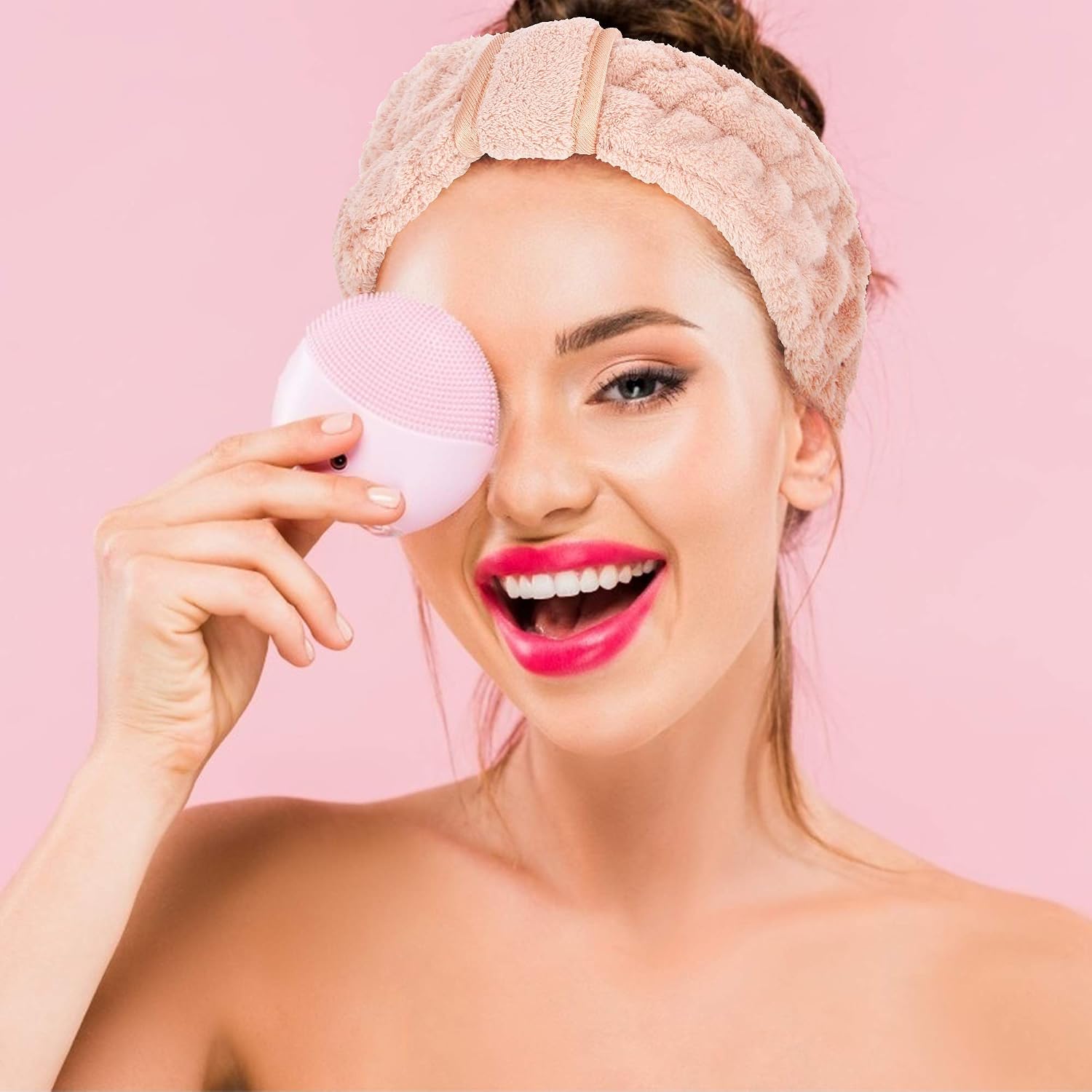 DOOBO 3 Pack Women's Spa Microfiber Skincare Headbands for Face Washing, Makeup Removal and More (Pink, White, Black)