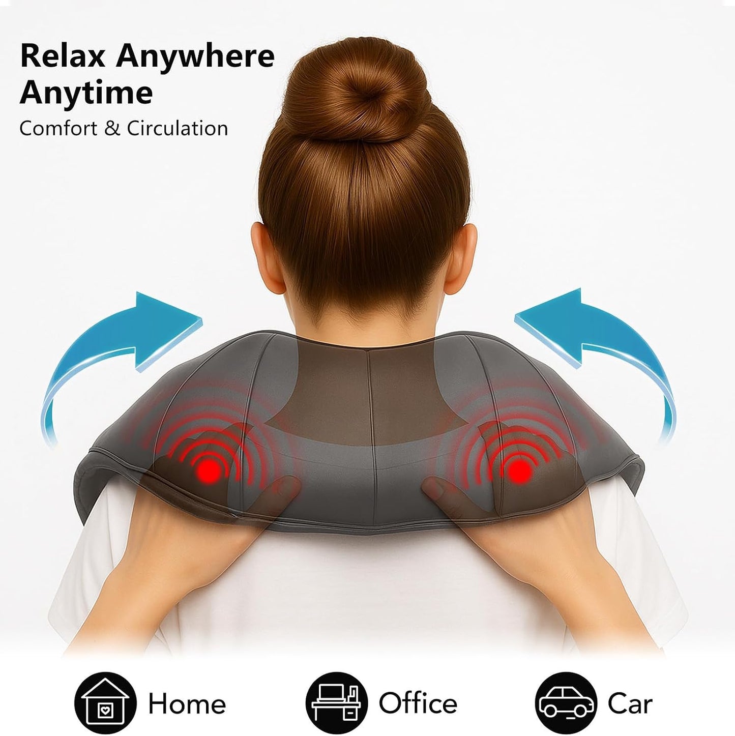 MagicMakers Fathers Day Dad Gifts, Shiatsu Neck Massager with Heat for Pain Relief Deep Tissue – Christmas Gift for Women, Men, Mom, Dad, Her, Him– Amazing Back & Shoulder Relief from Daughter or Son