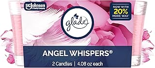 Glade 1-Wick Scented Candle Jar, Angel Whispers, Air Freshener Infused with Essential Oils, 4.08 Oz, 2 Count