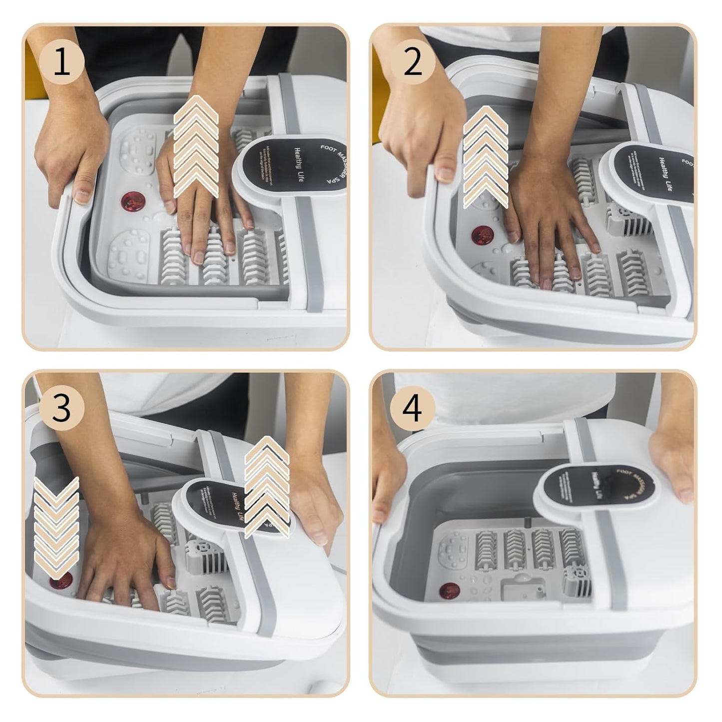 Collapasible Foot Spa Bath Massager with Heat, Pedicure Foot Spa with Bubbles/Timer/Temperature Control, Feet Soak Tub for Home, Office, Relaxation and Stress Relief, Gift for Men and Women