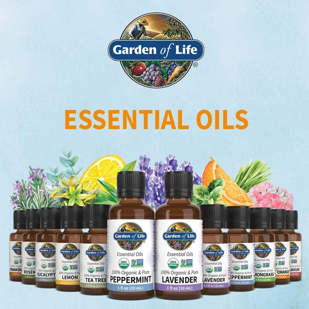 Garden of Life Sweet Orange Essential Oil – 100% Pure Essential Oil for Diffuser, Aromatherapy, Meditation, Calming and Uplifting, USDA Organic, Non-GMO, 0.5 fl oz