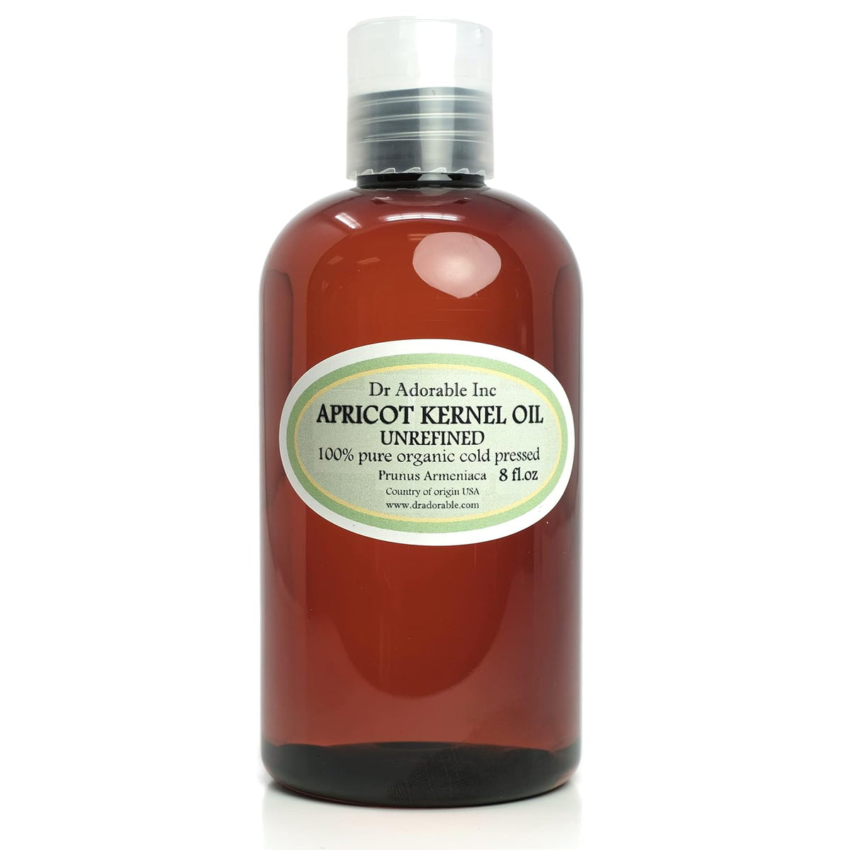 Dr Adorable - 8 oz - Apricot Kernel Oil UNREFINED - 100% Pure Natural Organic Cold Pressed