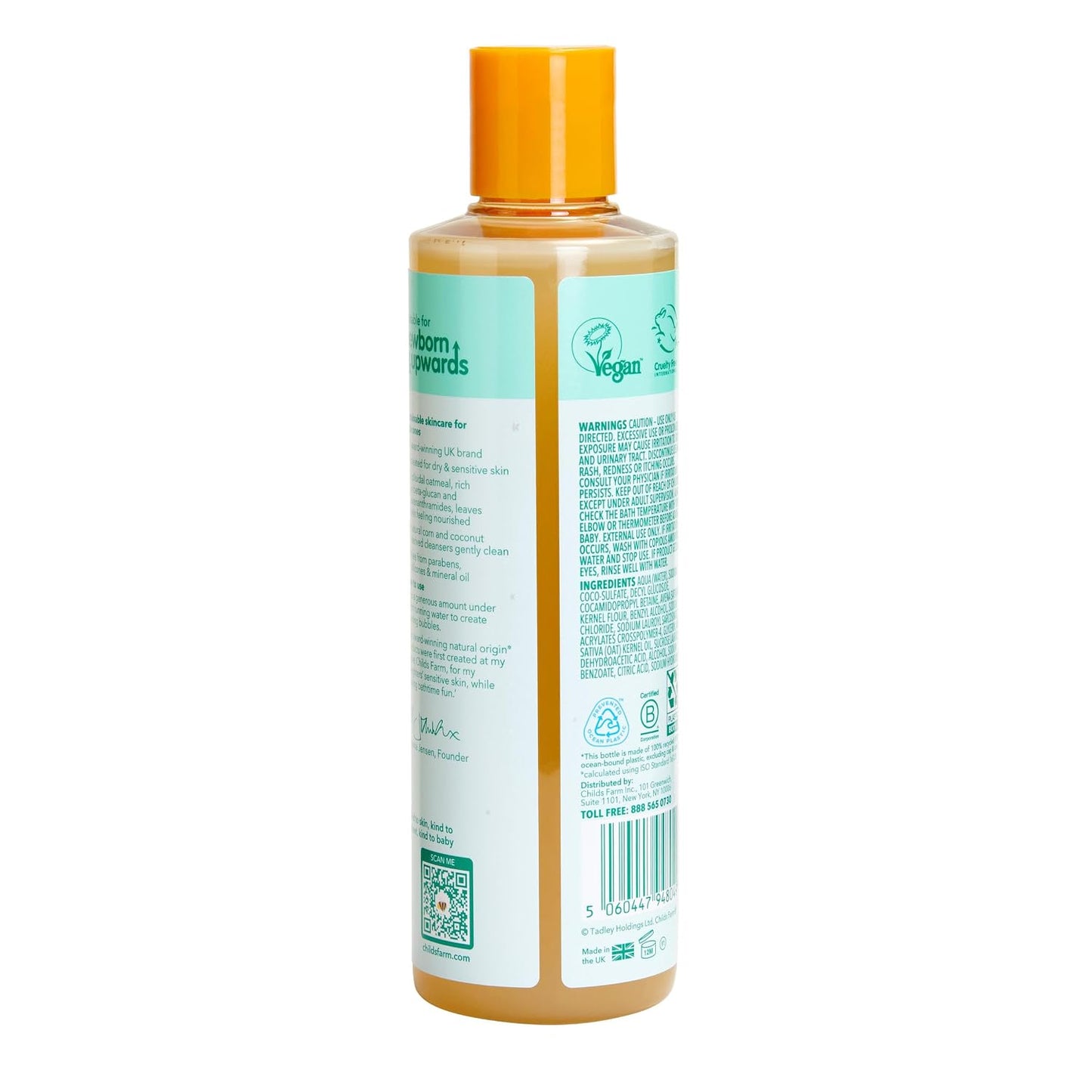 Childs Farm, OatDerma Bubble Bath, Fragrance-Free, Gently Cleanses and Soothes, Suitable for Newborns with Dry, Sensitive Skin, 8.4 Fl Oz