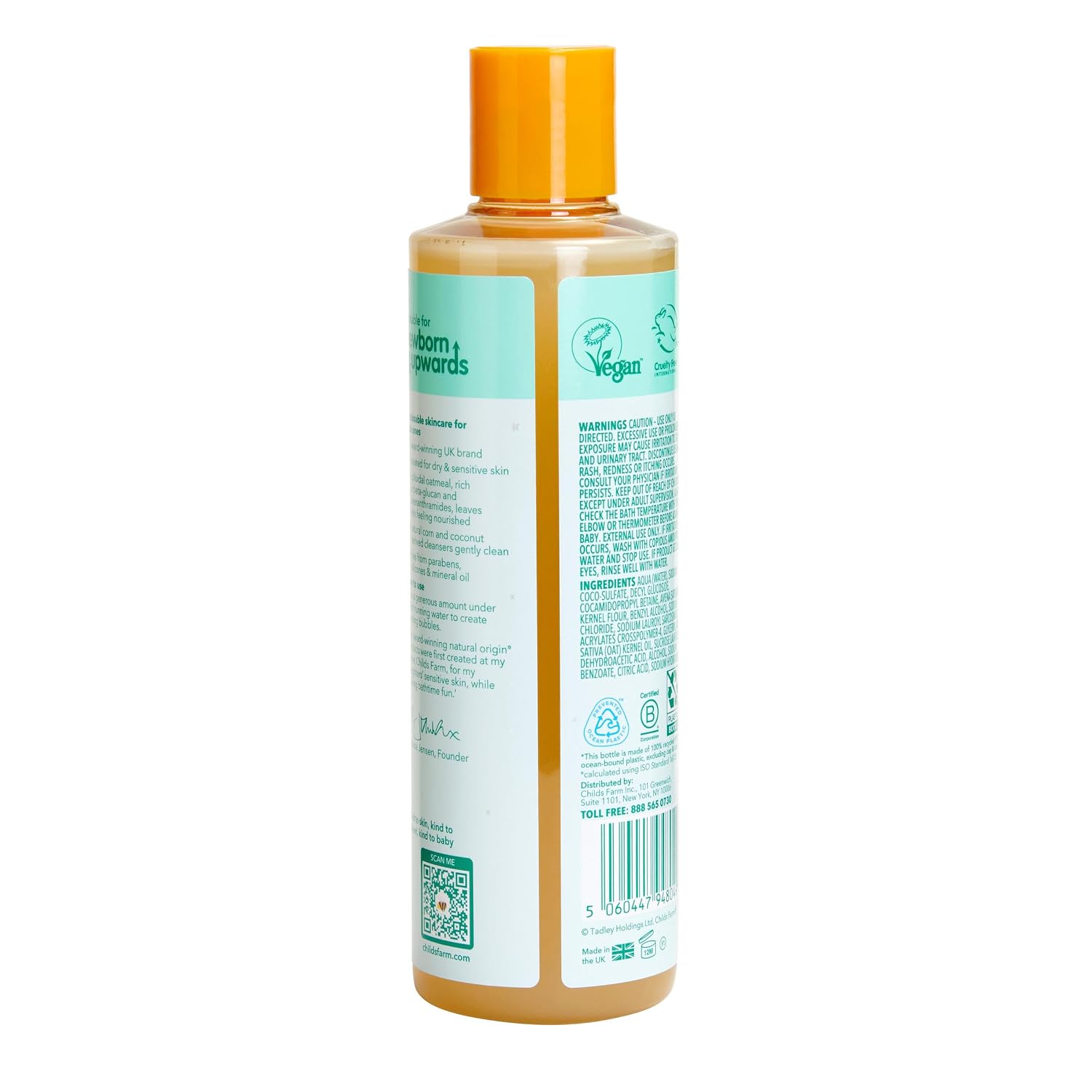Childs Farm, OatDerma Bubble Bath, Fragrance-Free, Gently Cleanses and Soothes, Suitable for Newborns with Dry, Sensitive Skin, 8.4 Fl Oz