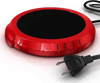 Large Candle Warmer Plate Safely Releases Scents Without a Flame - Used as Candle Jar & Coffee Warmer for Home & Office, 1 Pack, Red
