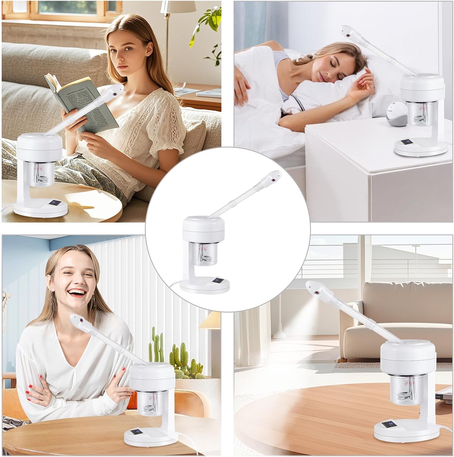 Facial Steamer Nano Ionic Face Steamer with Extendable Arm, Portable Facial Steamer, Rotating Nozzle Esthetician Vapor Face Steamer