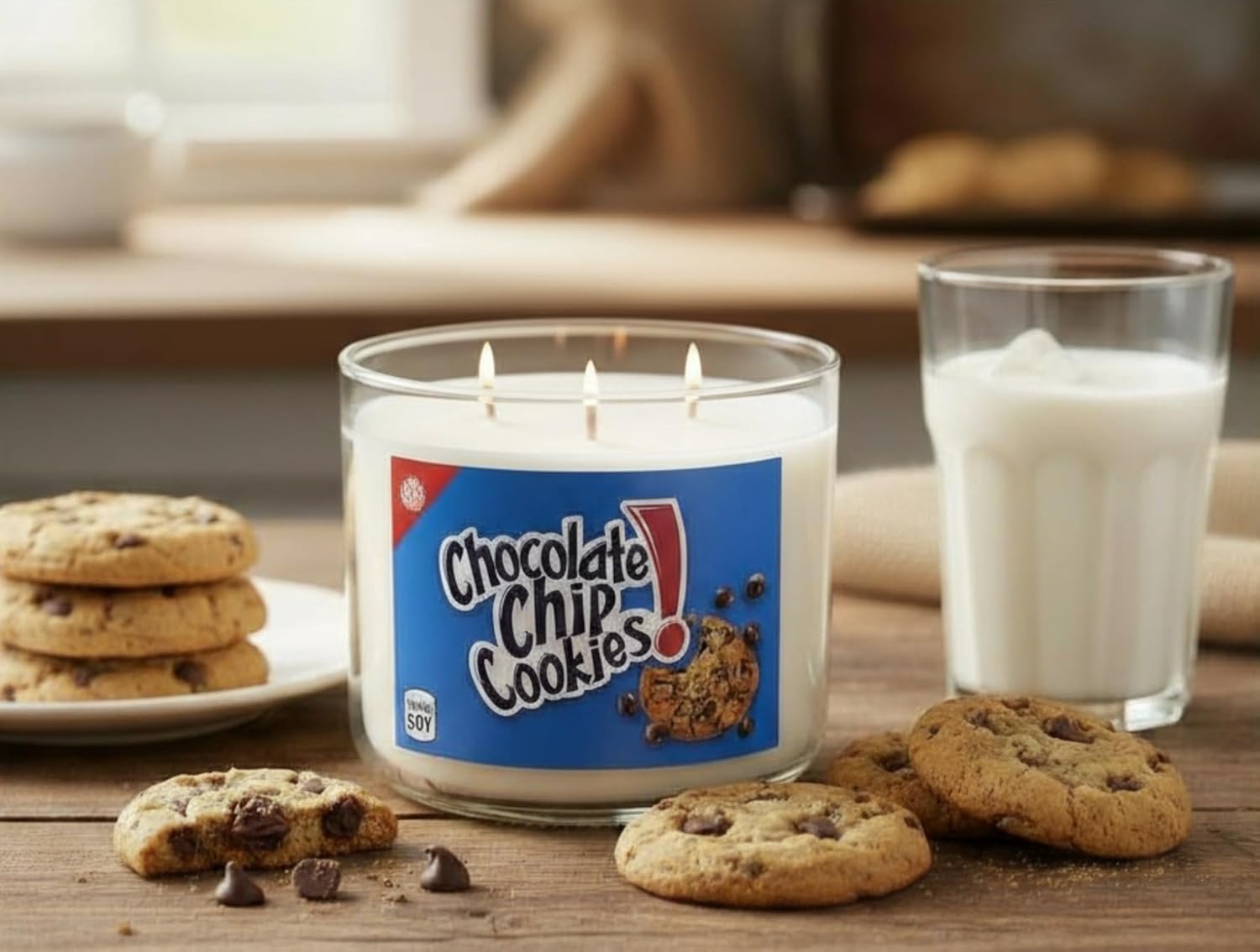 Chocolate Chip Cookies Candle ~ 3 Wick ~ Premium Coconut & Soy Wax