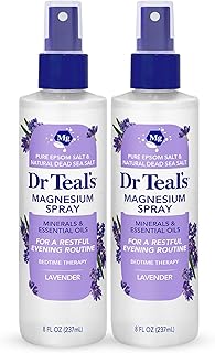 Dr Teal's Magnesium Lavender Spray with Natural Dead Sea Salt, 8 fl oz (Pack of 2)