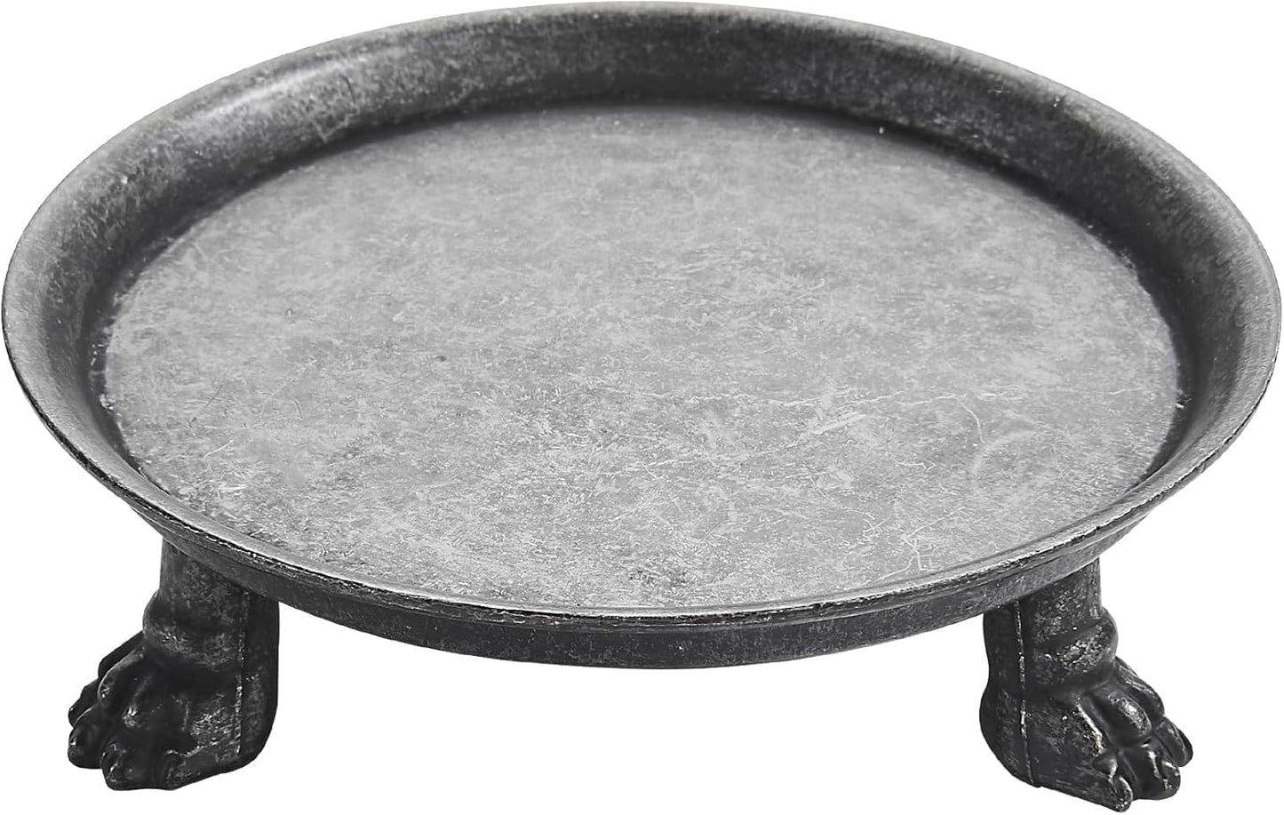 khtumeware Vintage 4.5 Inch 100% Solid Brass Clawfoot Candle Dish - Pedestal Dish - Rustic Black Candle Holder - Jewelry Holder - Perfect for Wax Candles, Rings, and Trinkets