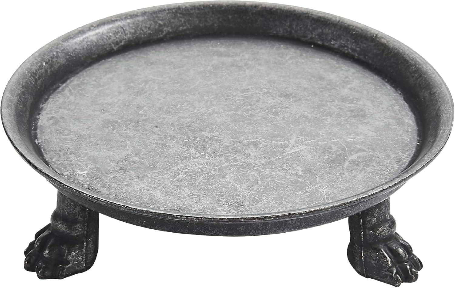 khtumeware Vintage 4.5 Inch 100% Solid Brass Clawfoot Candle Dish - Pedestal Dish - Rustic Black Candle Holder - Jewelry Holder - Perfect for Wax Candles, Rings, and Trinkets