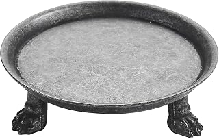 khtumeware Vintage 4.5 Inch 100% Solid Brass Clawfoot Candle Dish - Pedestal Dish - Rustic Black Candle Holder - Jewelry Holder - Perfect for Wax Candles, Rings, and Trinkets