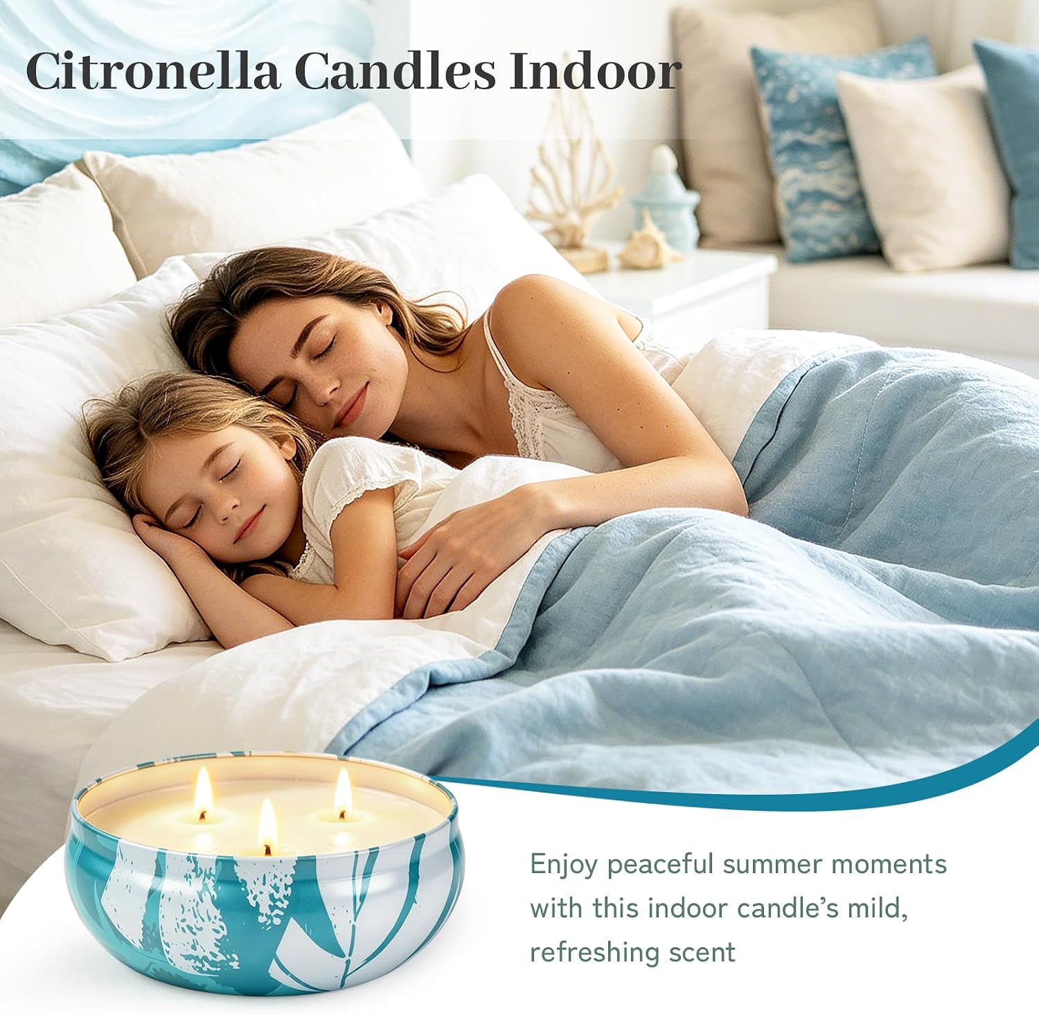 Citronella Candles Outdoor, Large Citronella Candles with Lids 36 OZ 3 Wicks Natural Soy Wax 240 Hours Long Lasting Burning Summer Candle for Patio Garden Yard Balcony Camping Party Indoor, 3 Packs