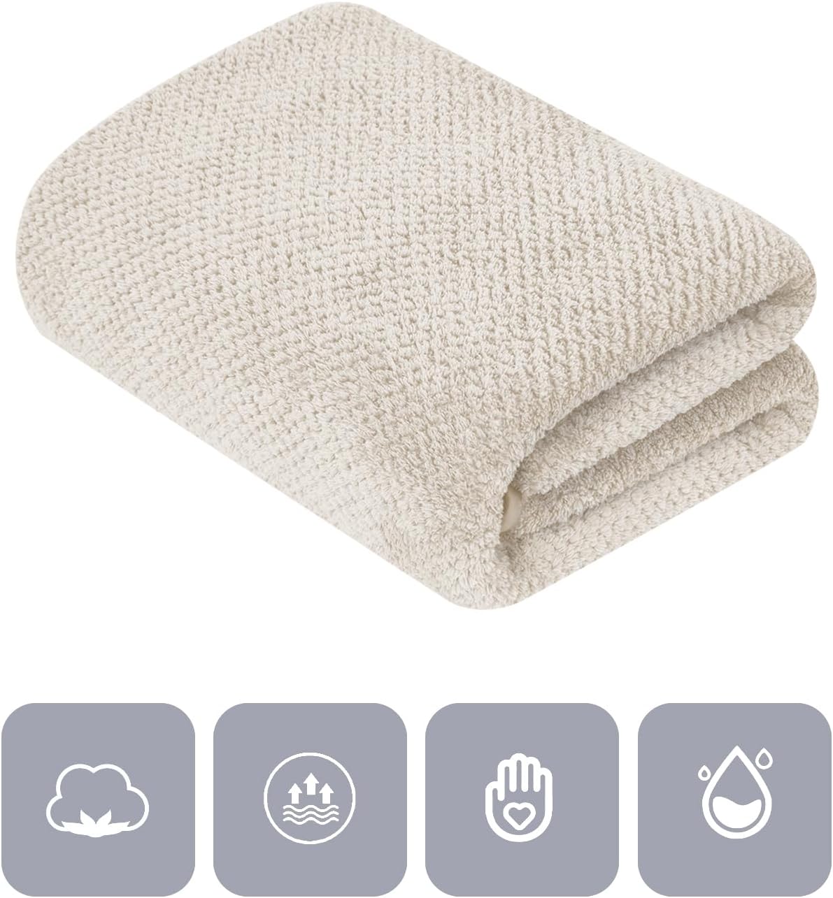 Extra Large Bath Towel Set of 2 (35"x70"),Oversized Bath Sheet Super Soft Highly Absorbent Jumbo Bathroom Towel Set Microfibers Quick Dry Shower Towel for Hotel,Bathroom,Guest,Spa,Gym (2PCS Khaki)