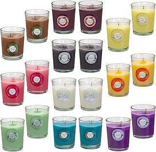 YOROXRG Scented Candles, Jasmine, Rose, Vanilla, Bergamot, fig, Lavender, Lemon, Spring,Strawberry, Rosemary, Aromatherapy Candles,Soy Wax Glass Jar Candle - 20 Pack