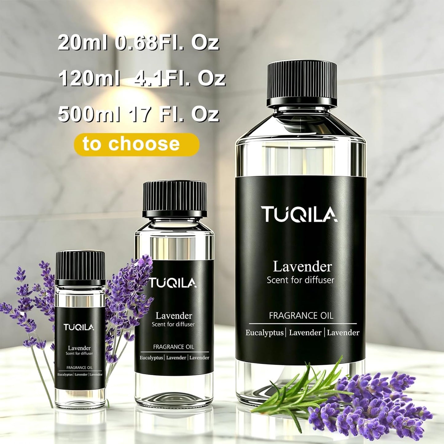 Lavender Oil Essential Oil for Waterless Diffuser 500ML, Aromatherapy Oils with Eucalyptus, Sage, Anise for Waterless Cold Air DiffuserS, Hotel Scent for Home, Spa, Office and Hotel Scenting