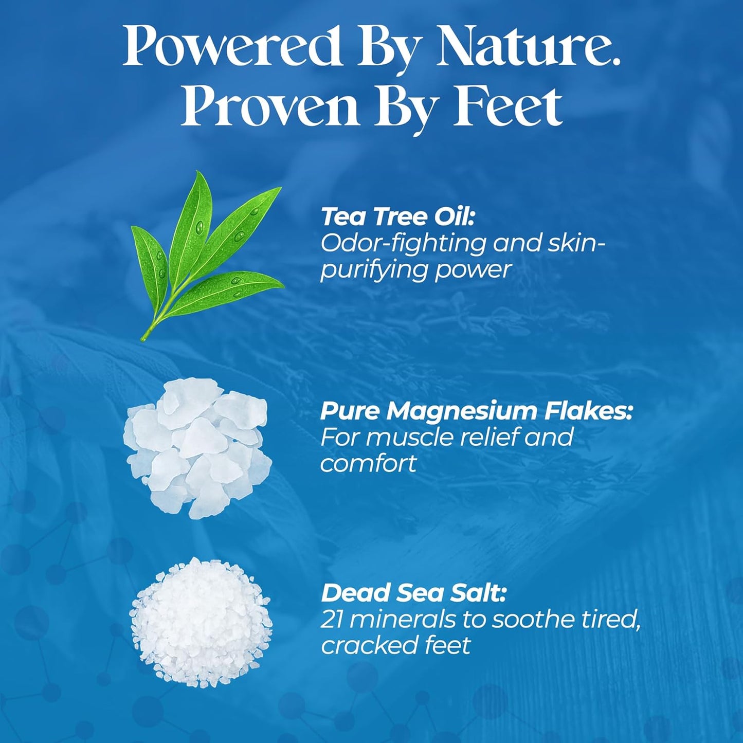 Aromasong Tea Tree Foot Soak with Dead Sea Salt & Magnesium Flakes – Refreshing Foot Bath Salts for Relaxation, Odor Control & Soft Skin (Packaging May Vary)