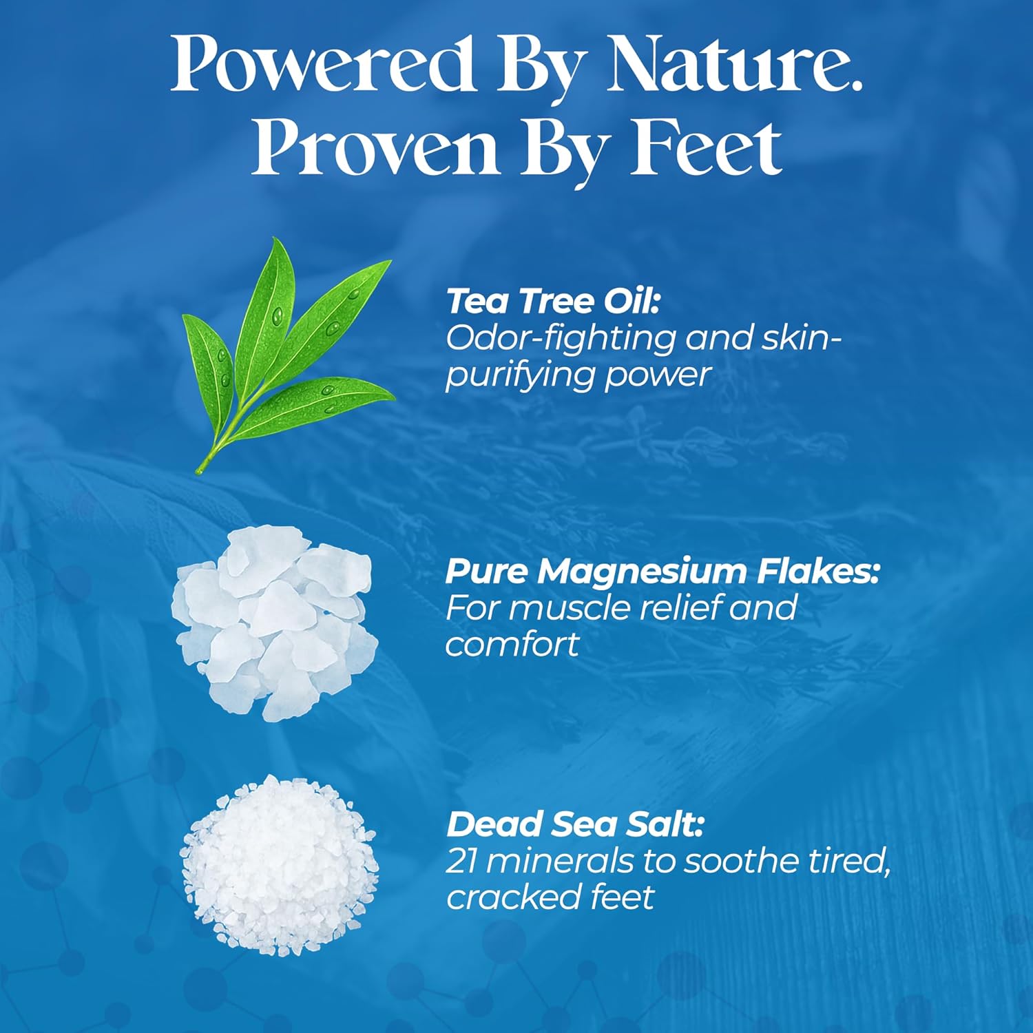 Aromasong Tea Tree Foot Soak with Dead Sea Salt & Magnesium Flakes – Refreshing Foot Bath Salts for Relaxation, Odor Control & Soft Skin (Packaging May Vary)