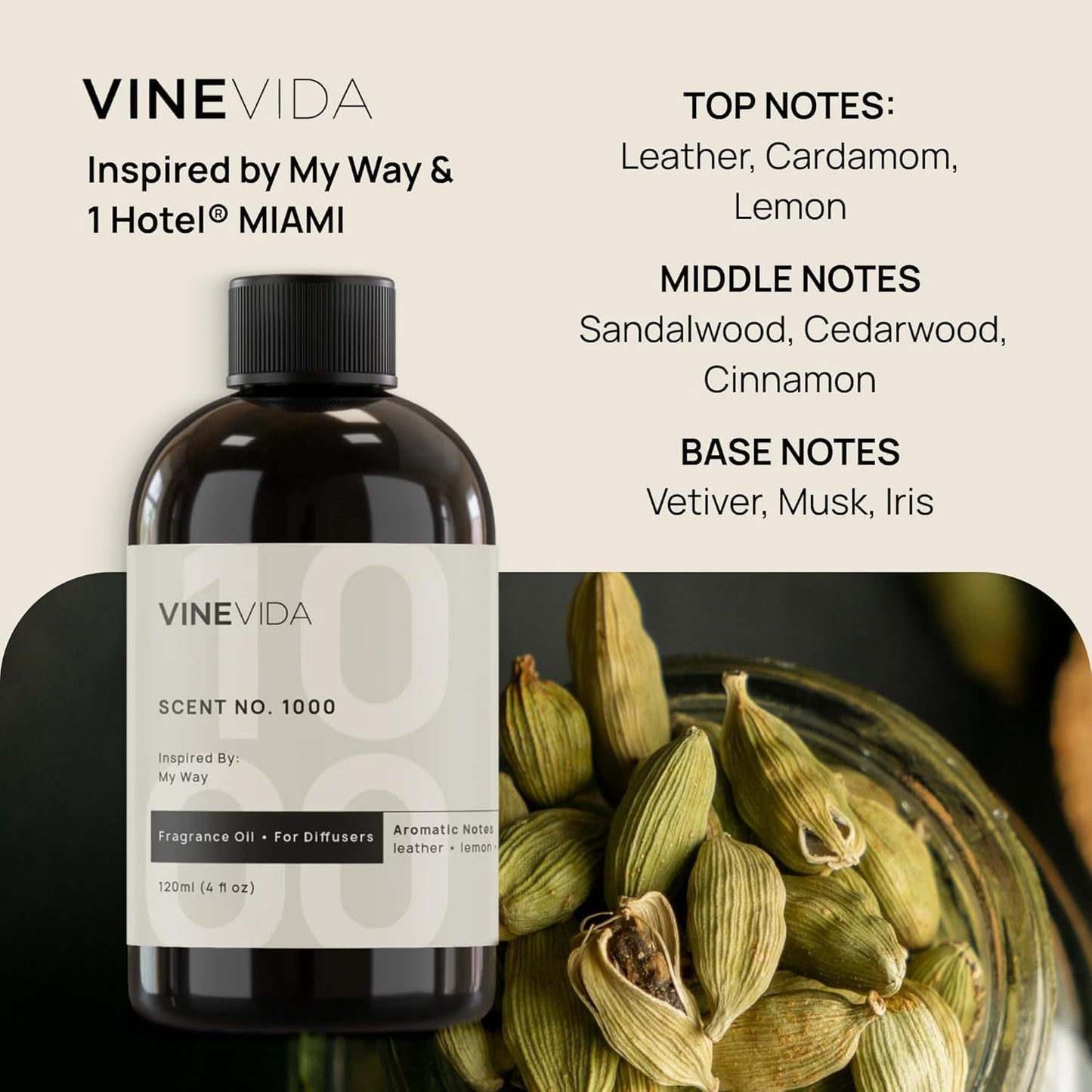 VINEVIDA Studio Plug in Waterless Diffuser and 3 Hotel Fragrance Oils - Essential Oil Diffuser for Home - Room Fragrance Air Diffuser [Black Scent Machine]