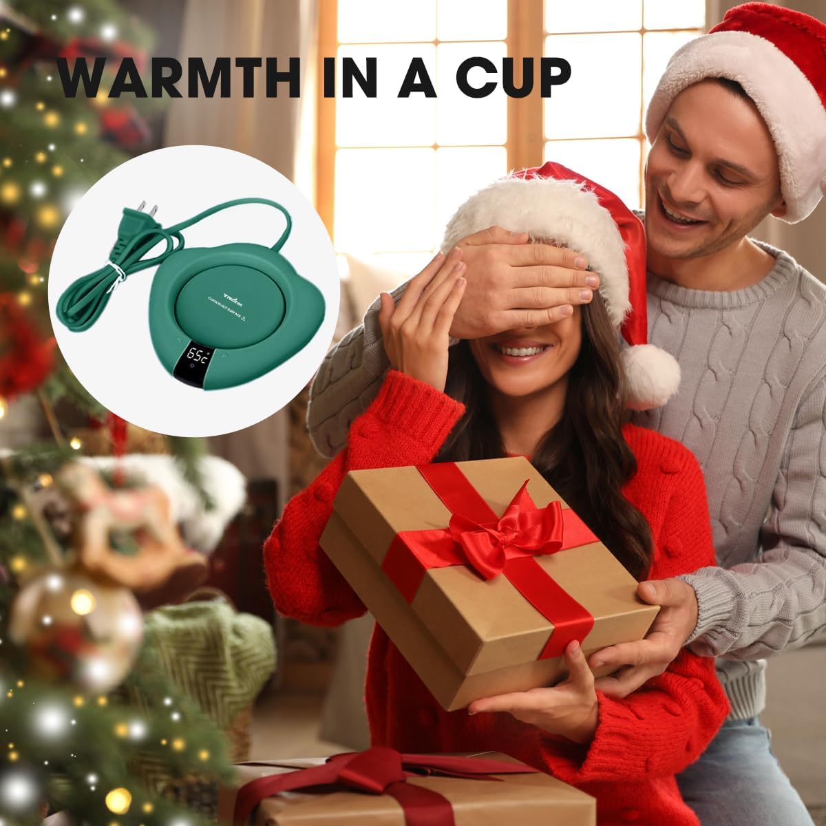 Coffee Mug Warmer for Desk, Cup Warmer with Auto Shut Off, Mug Warmer Plate for Coffee, Milk, Tea, Beverage - Mug Heater for Travel, Home and Office (Green)
