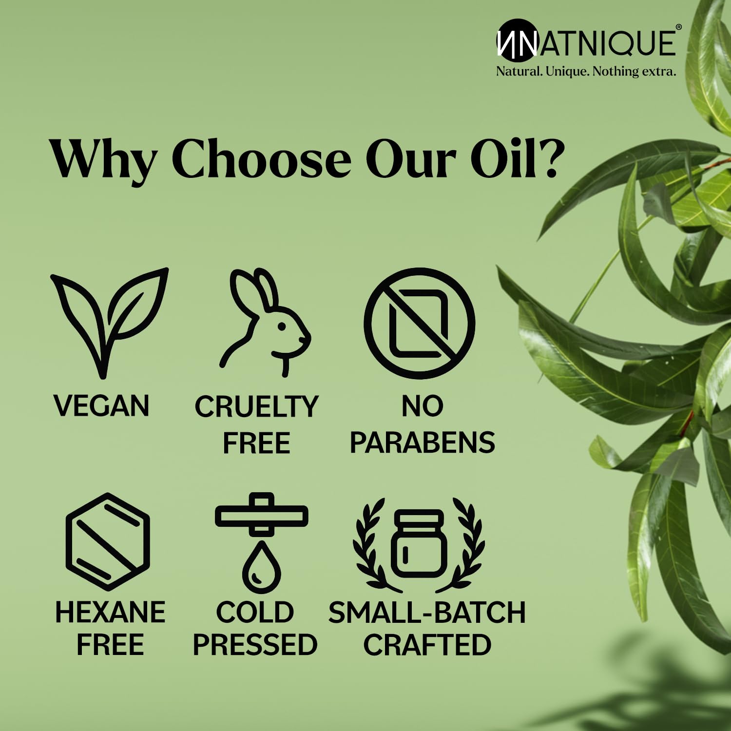 Natnique Rosemary Castor Oil – 100% Pure Cold-Pressed Organic Hair Growth Oil, Hexane-Free Scalp Serum & Moisturizing Treatment for Dry Scalp, Fuller Hair, Stronger Roots & Natural Care – 2oz